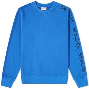MONCLER EMBROIDERED SLEEVE LOGO CREW SWEAT